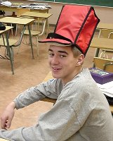 I'm wearing a lunch bag on my head. Maybe no-one will notice!