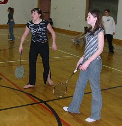 Eyes-closed badminton ... much harder!